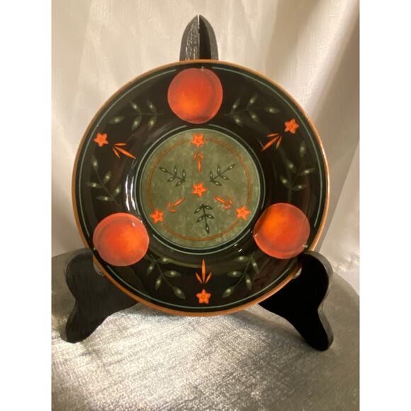 Decorative plate by Victoria & Beale 6.25" Black with Orange "Passon" design EUC - Picture 10 of 10